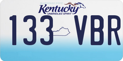 KY license plate 133VBR