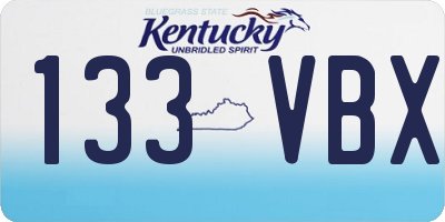 KY license plate 133VBX