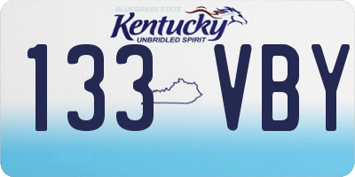 KY license plate 133VBY