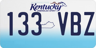 KY license plate 133VBZ