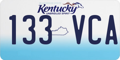 KY license plate 133VCA