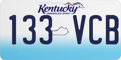 KY license plate 133VCB