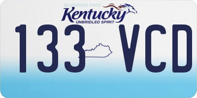 KY license plate 133VCD