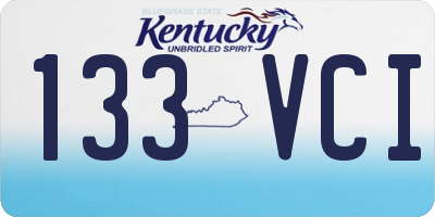 KY license plate 133VCI
