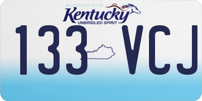 KY license plate 133VCJ