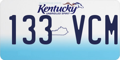 KY license plate 133VCM
