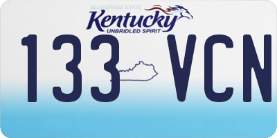 KY license plate 133VCN
