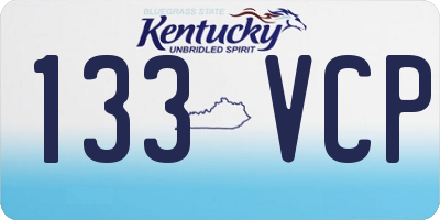 KY license plate 133VCP