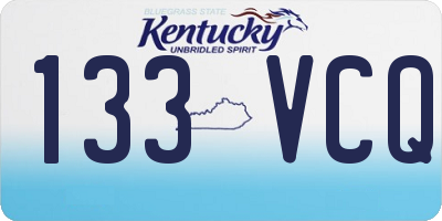 KY license plate 133VCQ
