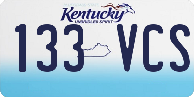 KY license plate 133VCS