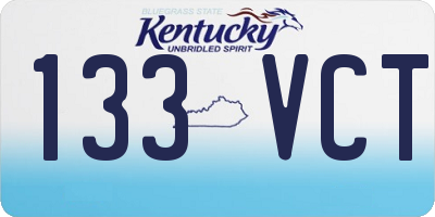 KY license plate 133VCT
