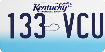 KY license plate 133VCU