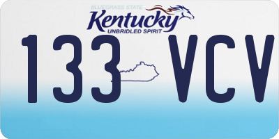 KY license plate 133VCV