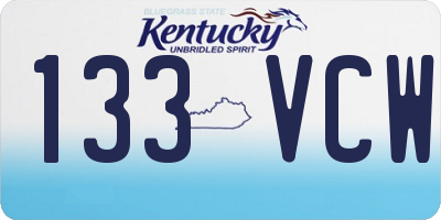 KY license plate 133VCW