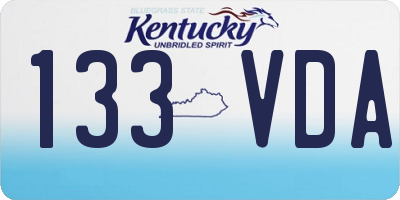 KY license plate 133VDA