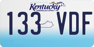 KY license plate 133VDF