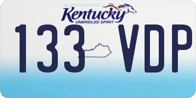 KY license plate 133VDP