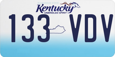 KY license plate 133VDV