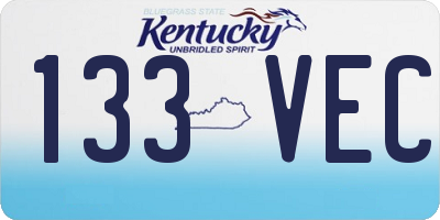 KY license plate 133VEC