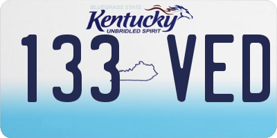 KY license plate 133VED