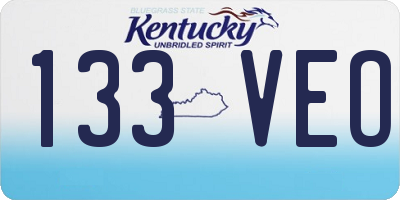 KY license plate 133VEO