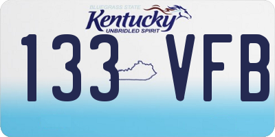 KY license plate 133VFB