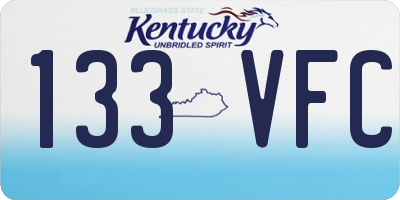 KY license plate 133VFC