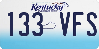KY license plate 133VFS