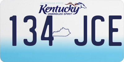 KY license plate 134JCE