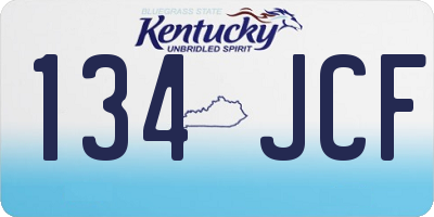 KY license plate 134JCF