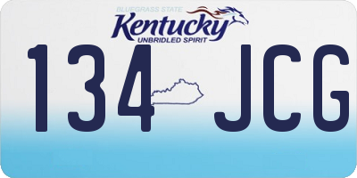 KY license plate 134JCG
