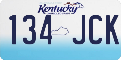 KY license plate 134JCK