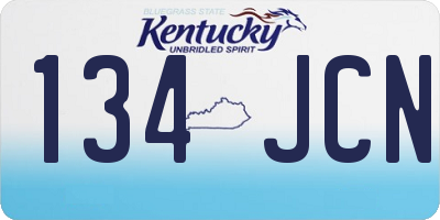 KY license plate 134JCN