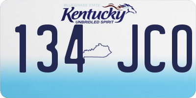 KY license plate 134JCO