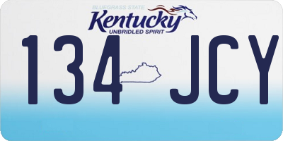 KY license plate 134JCY