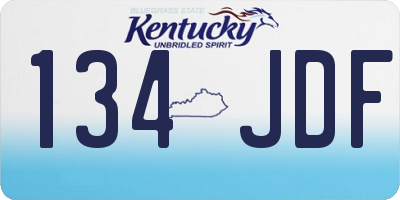 KY license plate 134JDF