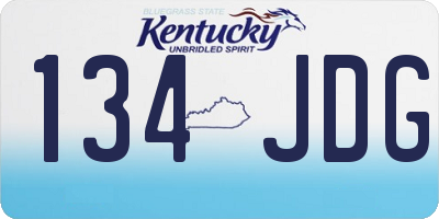 KY license plate 134JDG