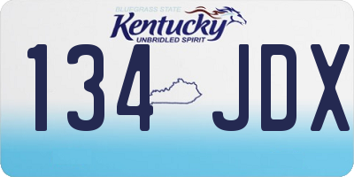 KY license plate 134JDX