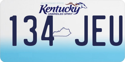 KY license plate 134JEU