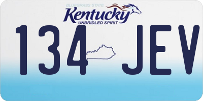 KY license plate 134JEV