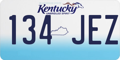 KY license plate 134JEZ