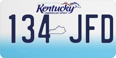 KY license plate 134JFD