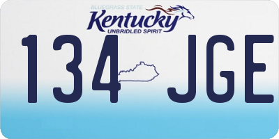 KY license plate 134JGE