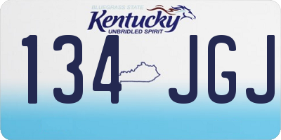 KY license plate 134JGJ