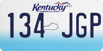 KY license plate 134JGP