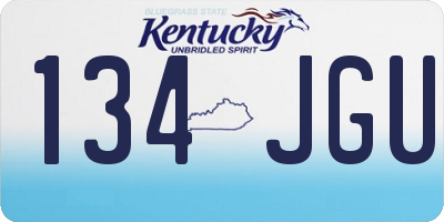 KY license plate 134JGU