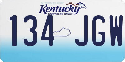 KY license plate 134JGW