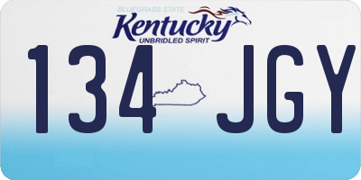 KY license plate 134JGY