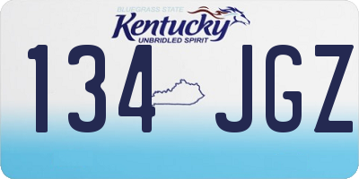 KY license plate 134JGZ