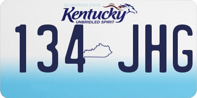 KY license plate 134JHG